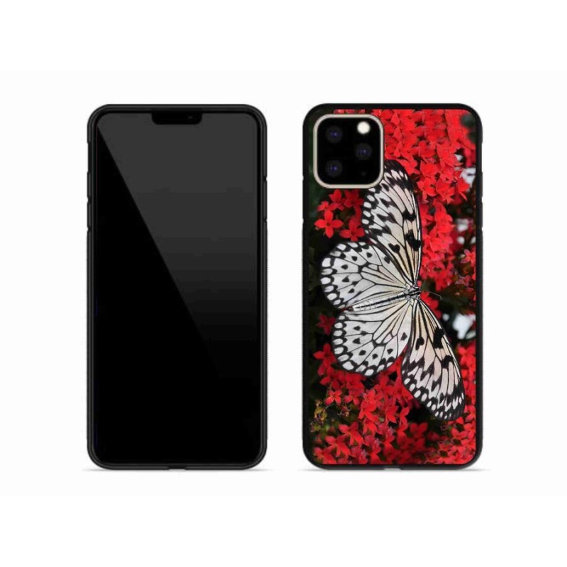 Zselés borítás mmCase iPhone 11 Pro Max készülékhez - fekete és fehér pillangó 1