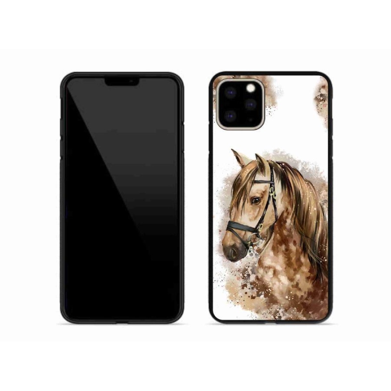 Zselés borítás mmCase iPhone 11 Pro Max készülékhez - barna rajzfilm ló