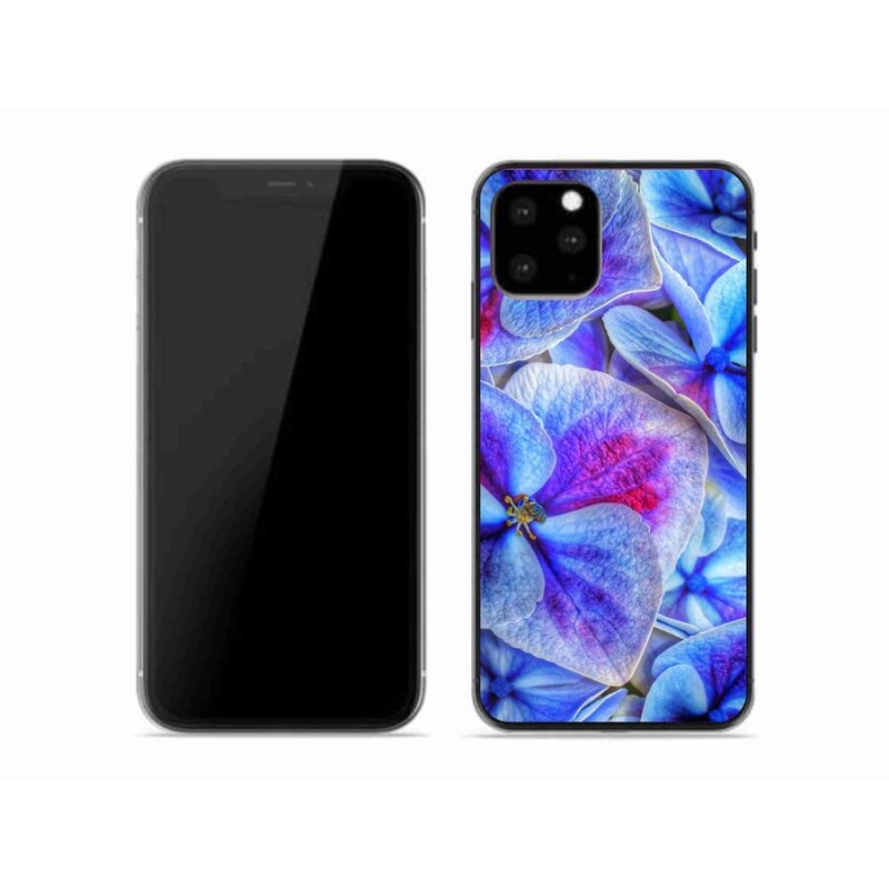 Zselés borítás mmCase iPhone 11 Pro készülékhez - kék virágok 1