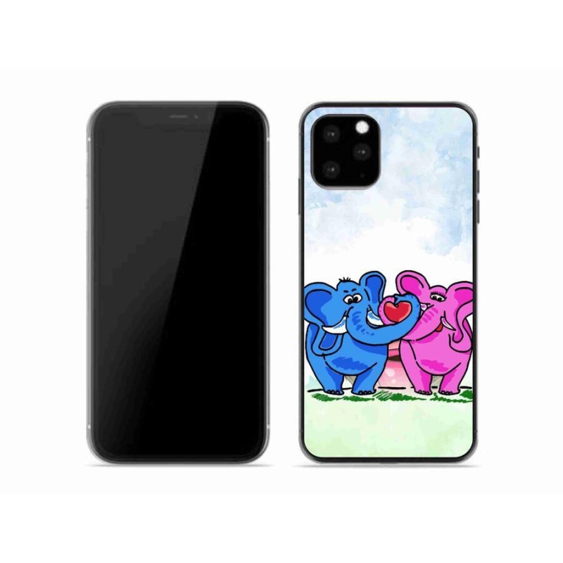 Gél borítás mmCase iPhone 11 Pro készülékhez - szerelmes elefántok