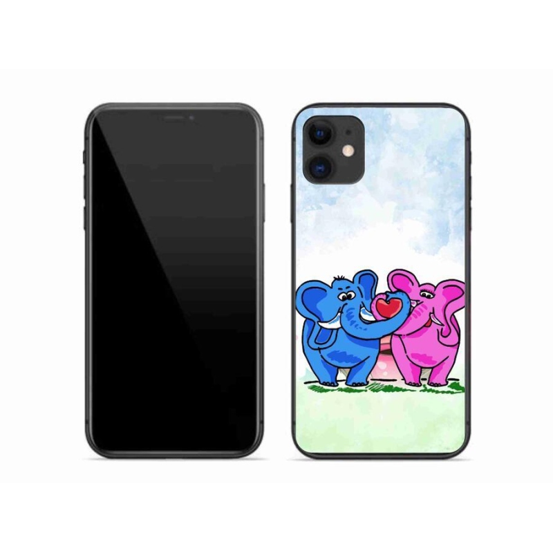Gél borítás mmCase iPhone 11 készülékhez - szerelmes elefántok