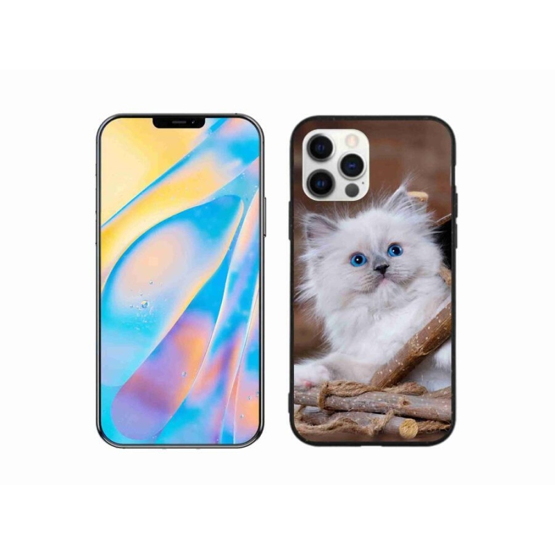 Gél borítás mmCase iPhone 12 készülékhez - fehér cica