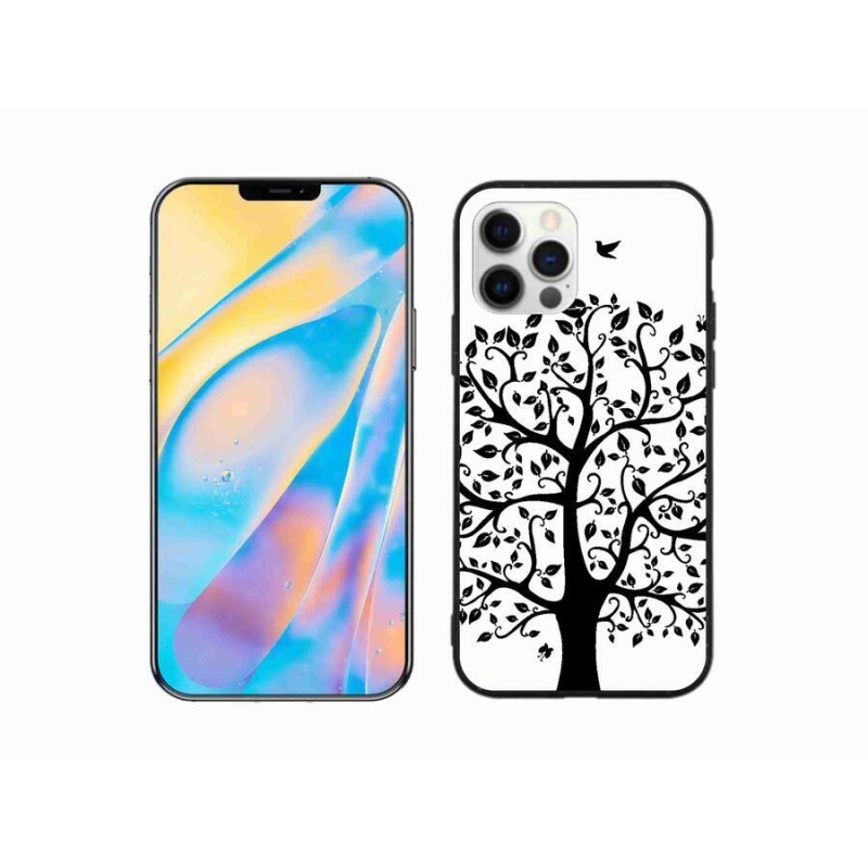 Zselés borítás mmCase iPhone 12 készülékhez - fekete-fehér fa