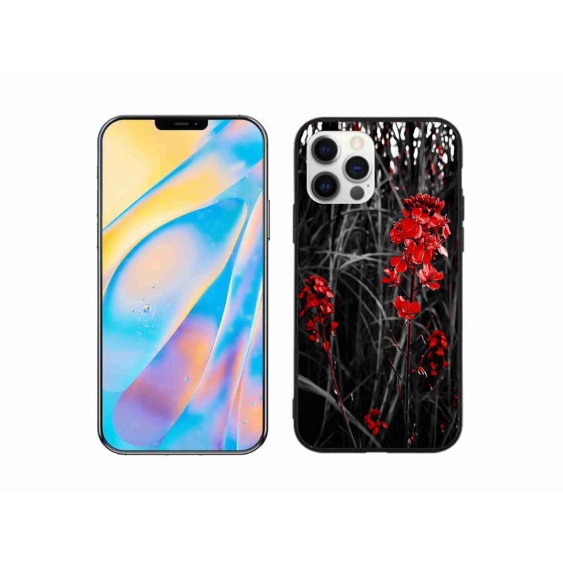 Zselés borítás mmCase iPhone 12 készülékhez - piros növény