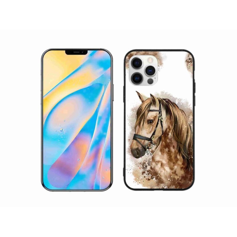 Zselés borítás mmCase iPhone 12 készülékhez - barna rajzfilm ló