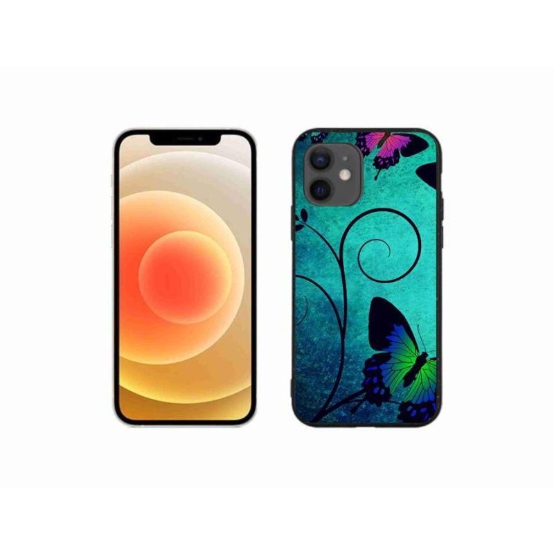 Zselés borítás mmCase iPhone 12 mini készülékhez - színes pillangók