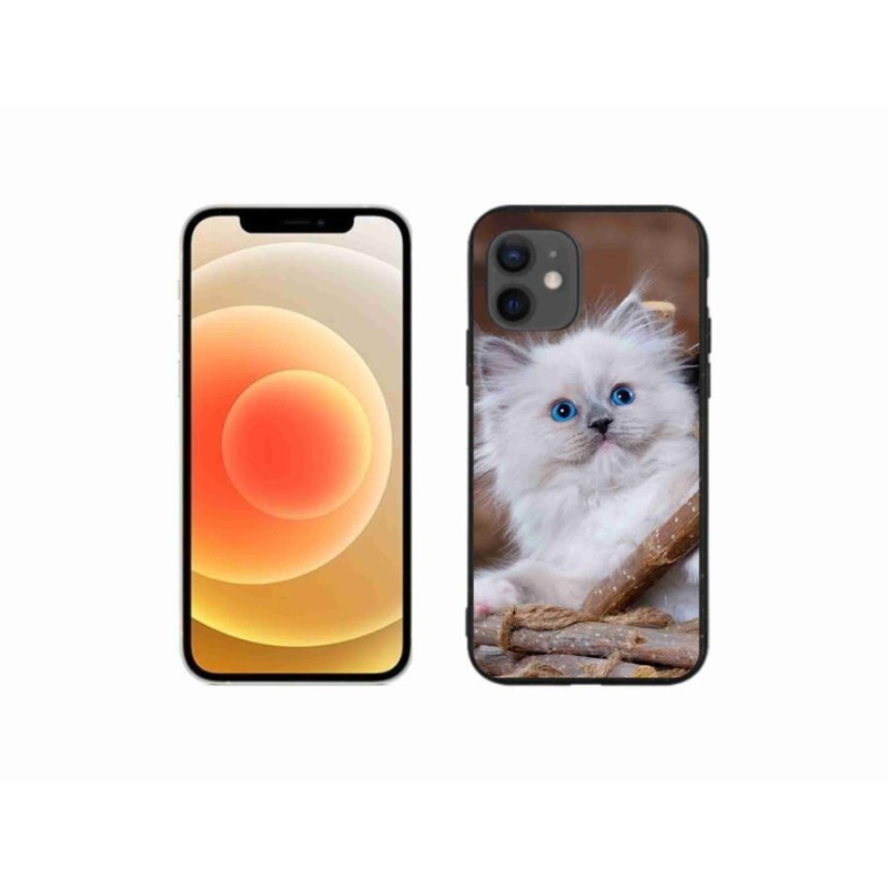 Gél borítás mmCase iPhone 12 mini készülékhez - fehér cica