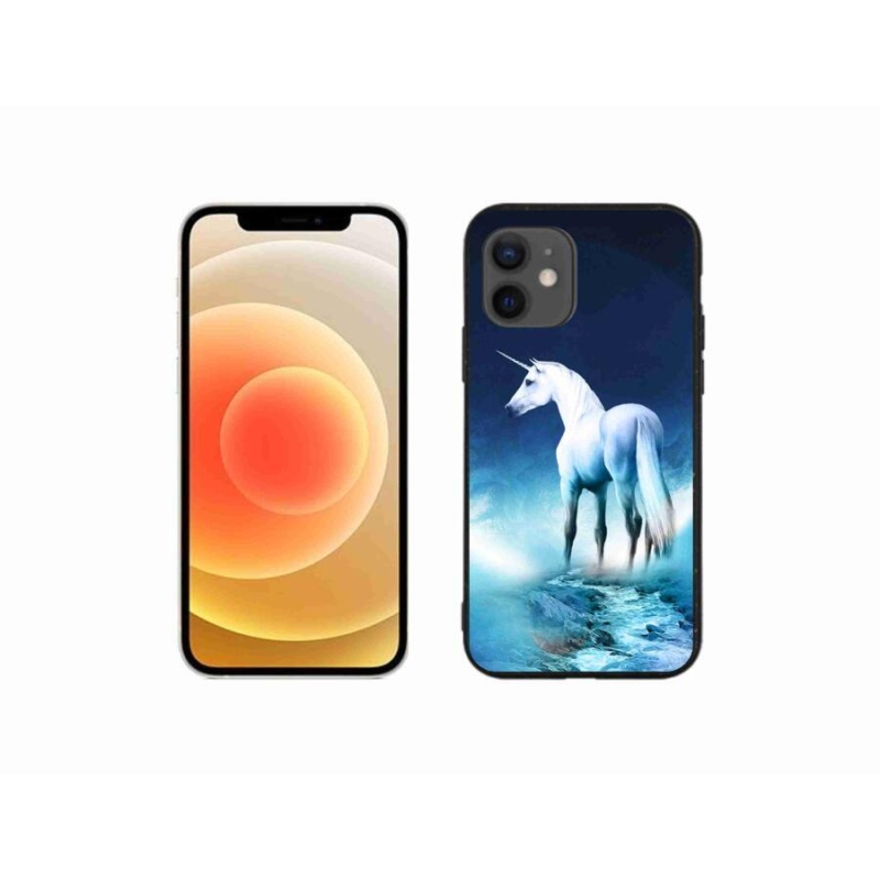 Zselés borítás mmCase iPhone 12 mini készülékhez - fehér egyszarvú