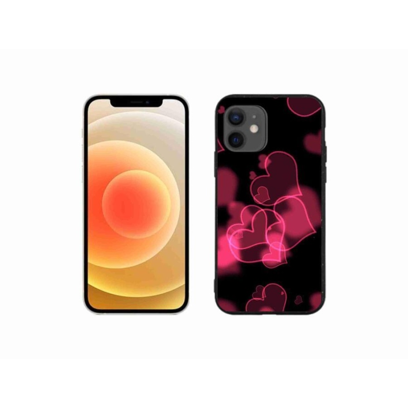 Zselés borítás mmCase iPhone 12 mini készülékhez - piros szívek