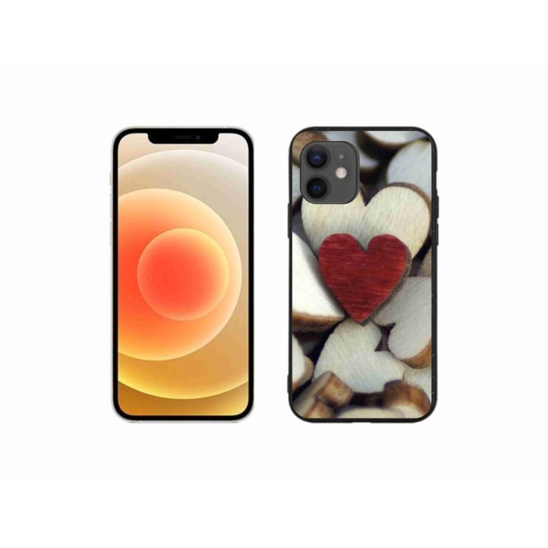 Gél borítás mmCase iPhone 12 mini készülékhez - gravírozott piros szív