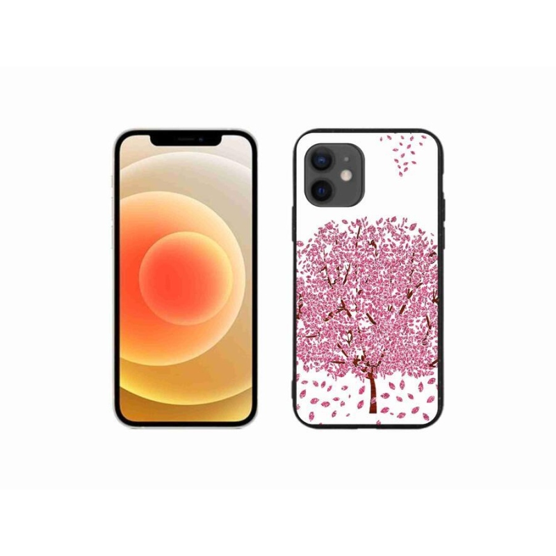 Zselés borítás mmCase iPhone 12 mini készülékhez - rajzfilmfa levelekkel