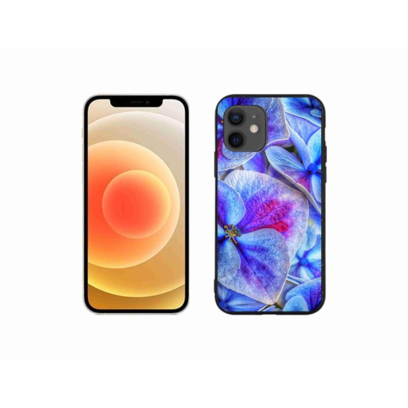 Zselés borítás mmCase iPhone 12 mini készülékhez - kék virágok 1