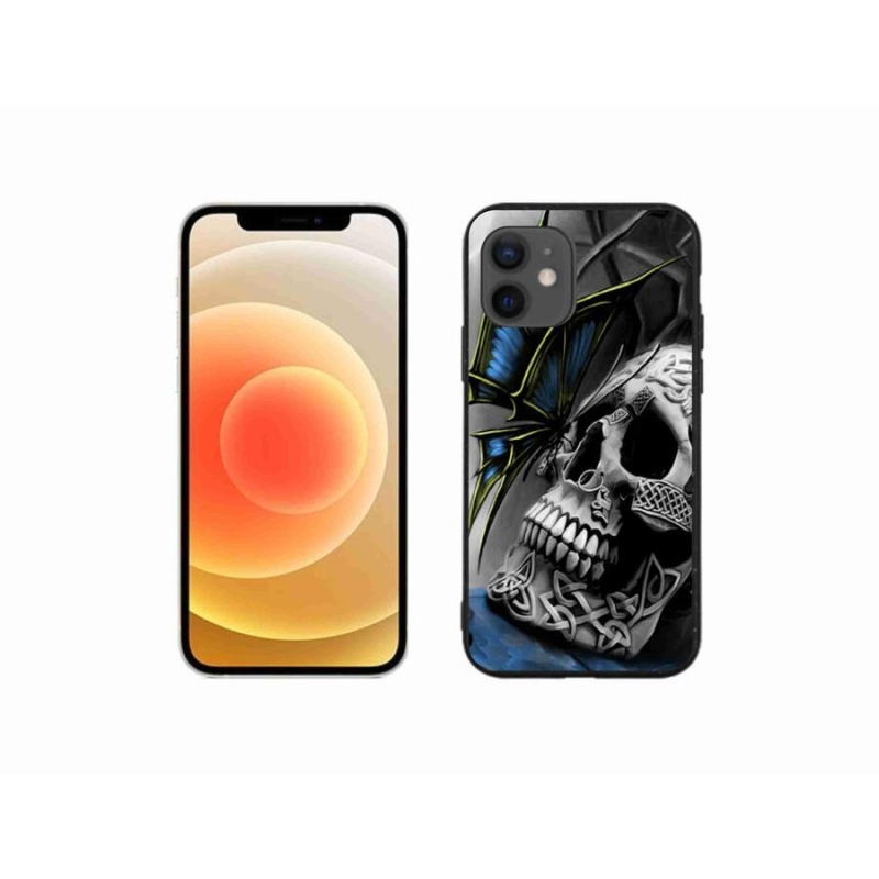 Gél borítás mmCase iPhone 12 mini készülékhez - pillangó és koponya