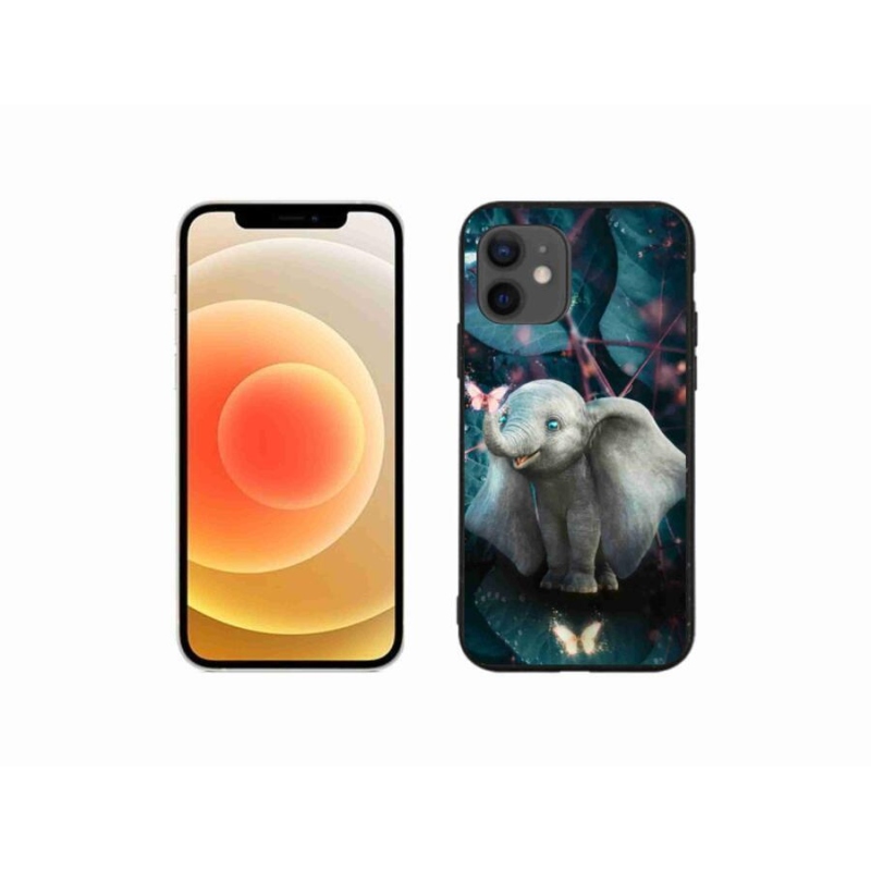 Gél borítás mmCase iPhone 12 mini készülékhez - aranyos elefánt