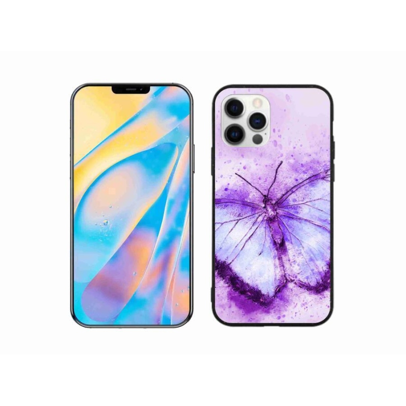 Zselés borítás mmCase iPhone 12 Pro készülékhez - lila pillangó