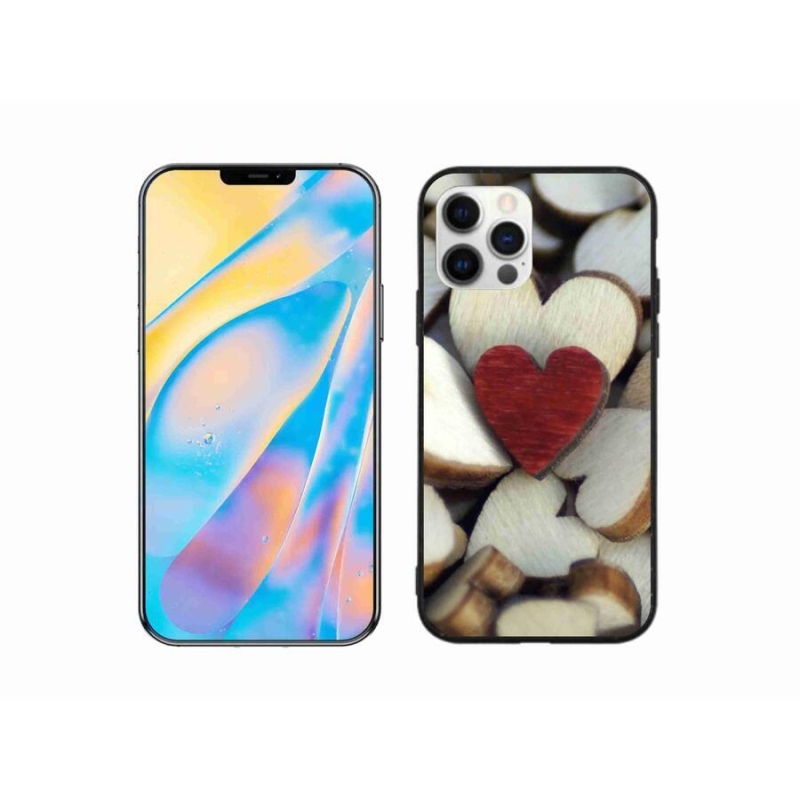 Zselés borítás mmCase iPhone 12 Pro készülékhez - gravírozott piros szív