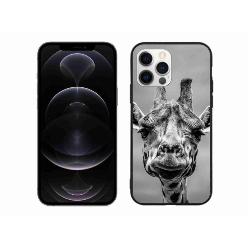 Zselés borítás mmCase iPhone 12 Pro Max készülékhez - fekete és fehér zsiráf