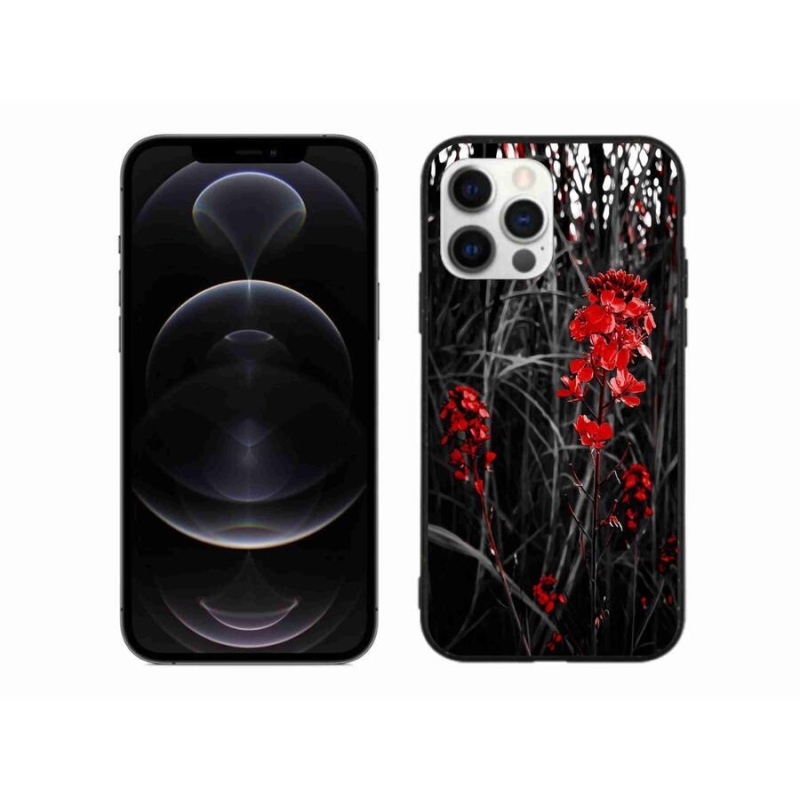 Gél borítás mmCase iPhone 12 Pro Max készülékhez - piros növény