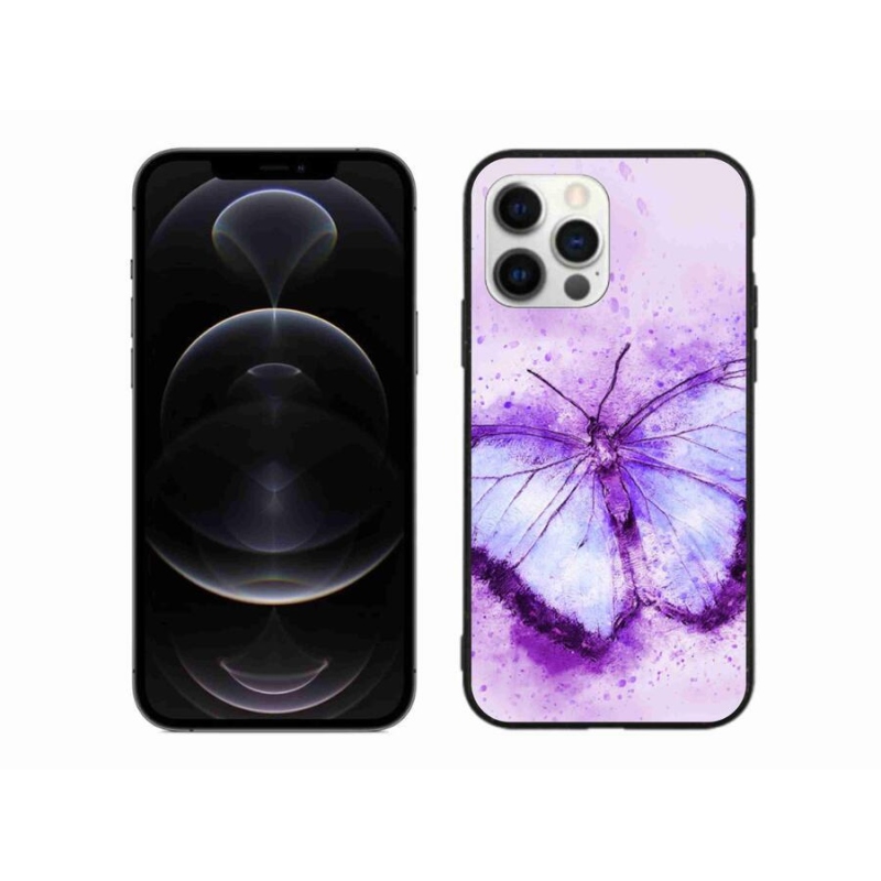 Zselés borítás mmCase iPhone 12 Pro Max készülékhez - lila pillangó