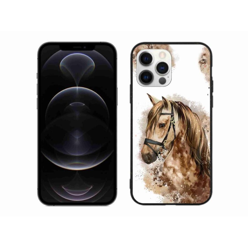 Zselés borítás mmCase iPhone 12 Pro Max készülékhez - barna rajzfilm ló