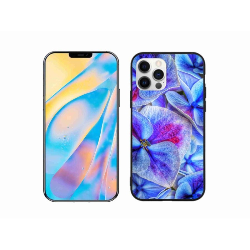 Zselés borítás mmCase iPhone 12 Pro készülékhez - kék virágok 1