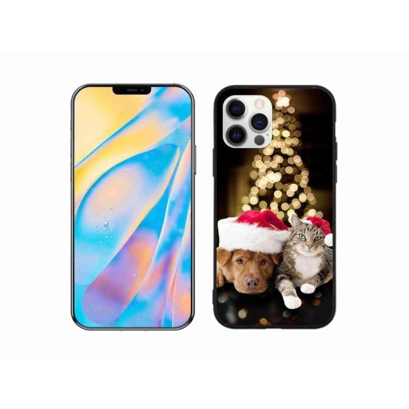 Gél borítás mmCase iPhone 12 Pro készülékhez - Karácsonyi kutya és macska