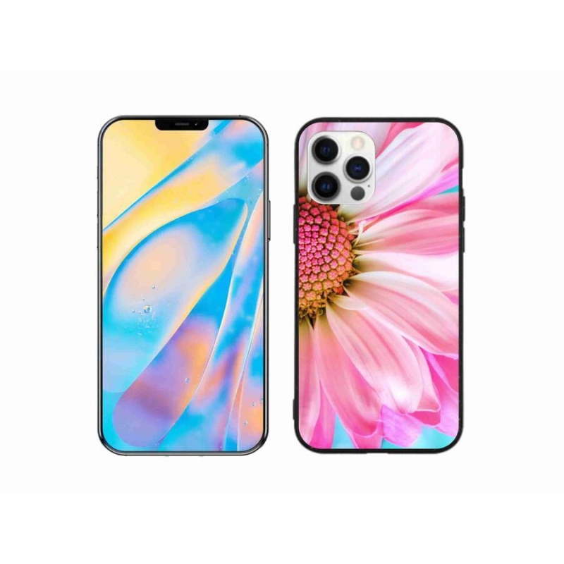 Gél védőhuzat mmCase iPhone 12 készülékhez - rózsaszín virág