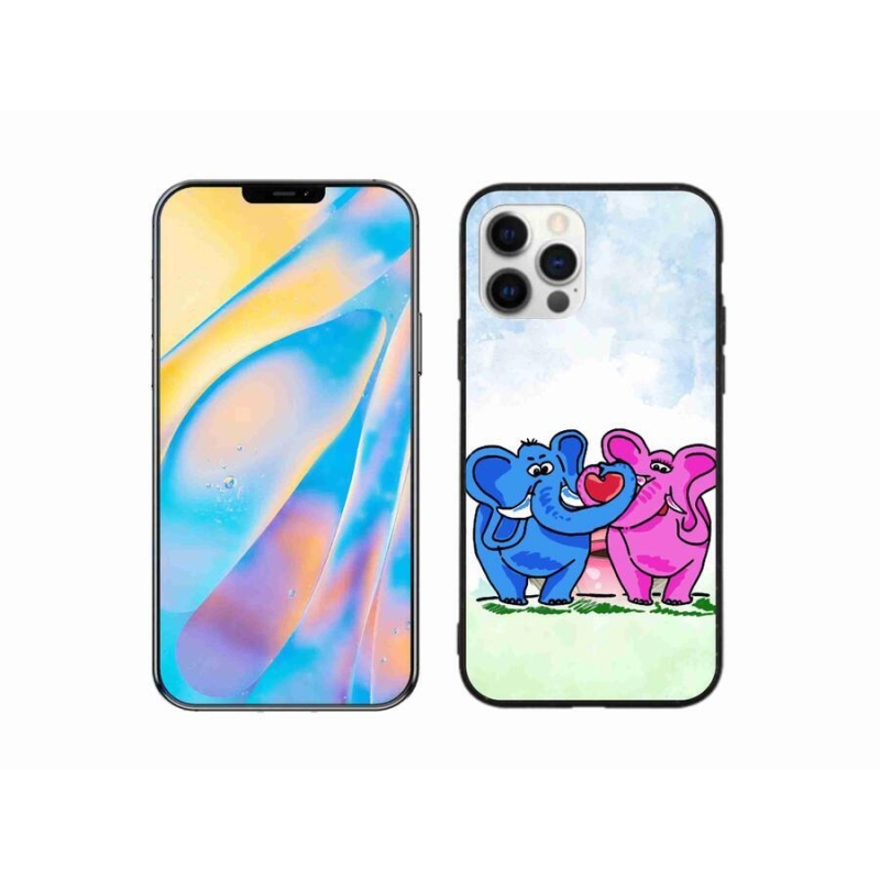 Gél borítás mmCase iPhone 12 készülékhez - szerelmes elefántok