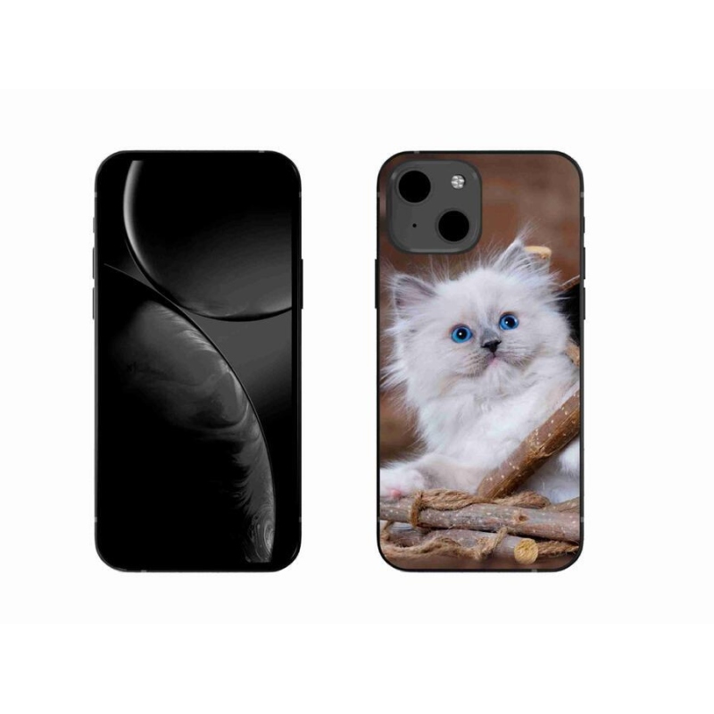 Zselés borítás mmCase iPhone 13 6.1 készülékhez - fehér cica