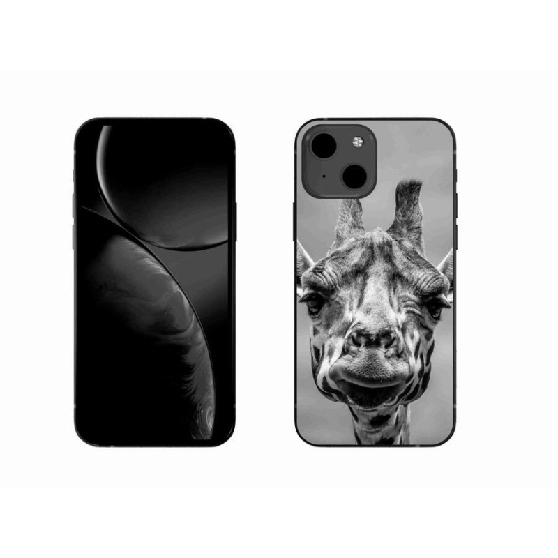 Zselés borítás mmCase iPhone 13 6.1 készülékhez - fekete-fehér zsiráf