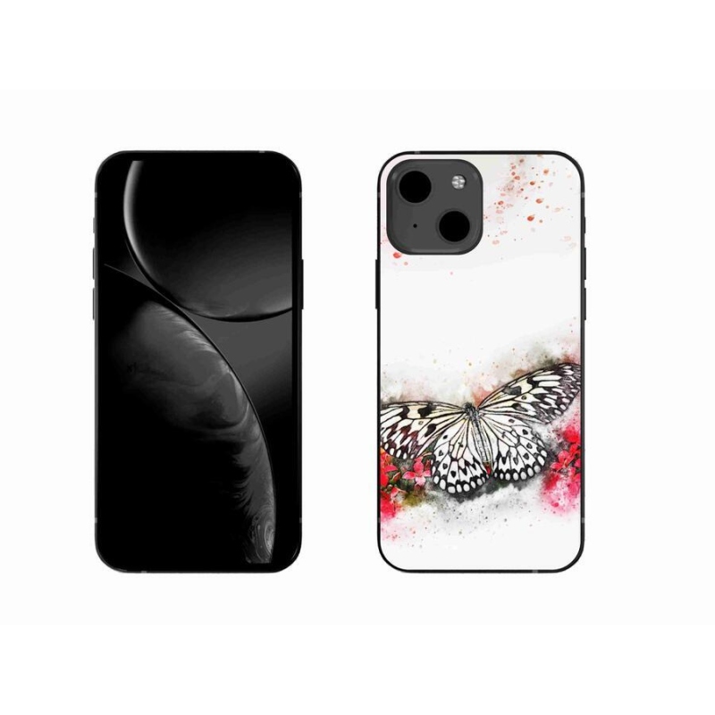 Zselés borítás mmCase iPhone 13 6.1 készülékhez - fekete-fehér pillangó