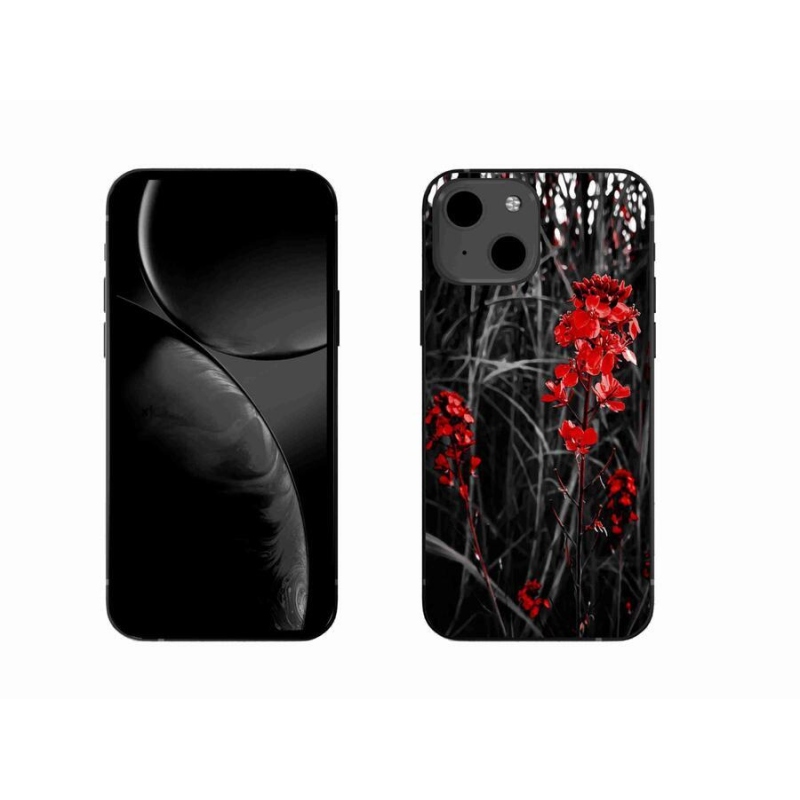 Zselés borítás mmCase iPhone 13 6.1 készülékhez - piros növény