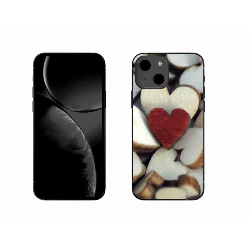 Gél borítás mmCase iPhone 13 6.1 készülékhez - gravírozott piros szív