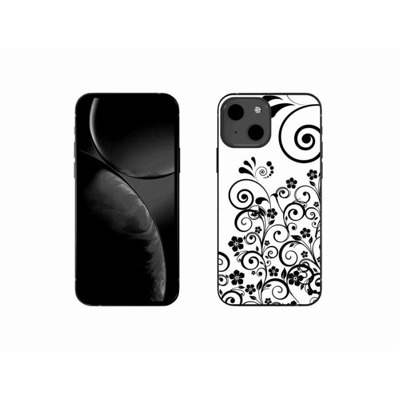 Zselés borítás mmCase iPhone 13 mini 5.4 készülékhez - fekete és fehér virágminták