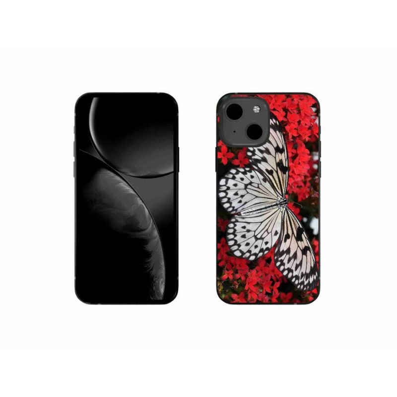 Zselés borítás mmCase iPhone 13 mini 5.4 - fekete-fehér pillangó 1