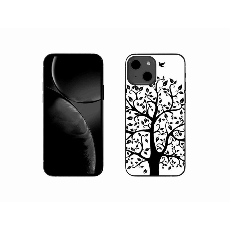 Zselés borítás mmCase iPhone 13 mini 5.4 - fekete és fehér fa