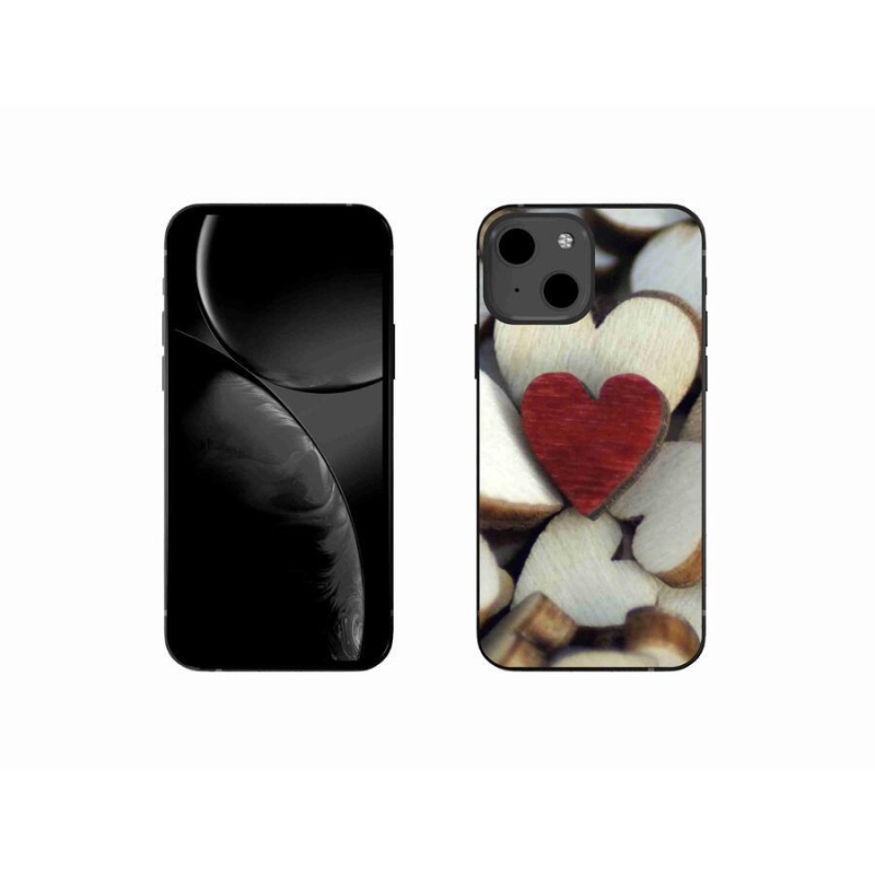 Gél borítás mmCase iPhone 13 mini 5.4 készülékhez - gravírozott piros szív