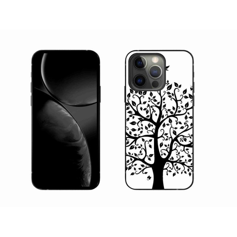 Zselés borítás mmCase iPhone 13 Pro 6.1 készülékhez - fekete és fehér fa