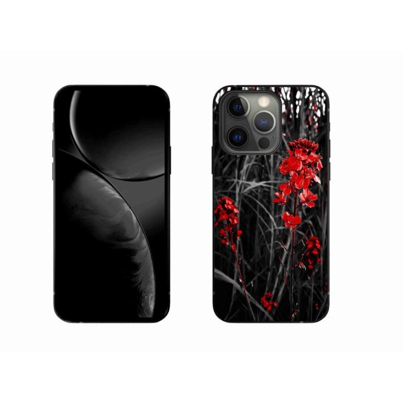 Gél borítás mmCase iPhone 13 Pro 6.1 készülékhez - piros növény