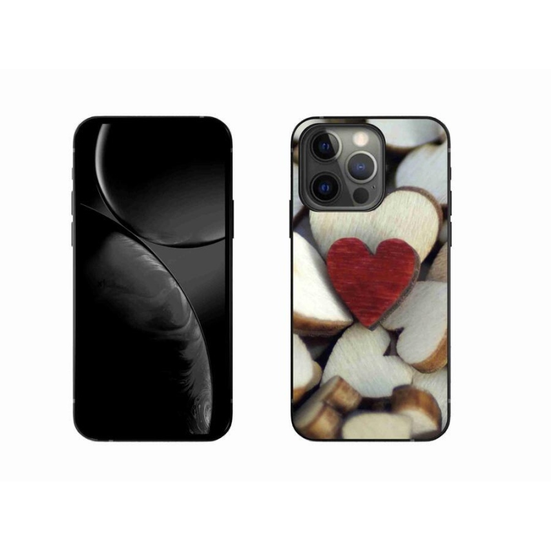 Zselés borítás mmCase iPhone 13 Pro 6.1 készülékhez - gravírozott piros szív