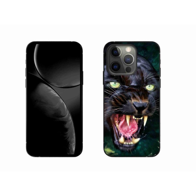 Zselés borítás mmCase iPhone 13 Pro 6.1 készülékhez - dühös fekete párduc