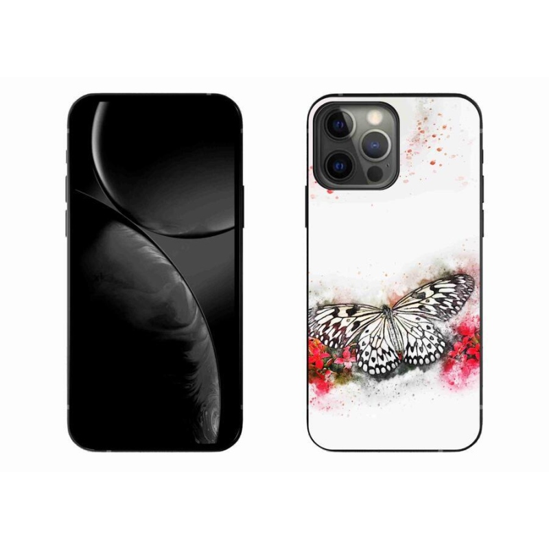 Zselés borítás mmCase iPhone 13 Pro Max 6.7 készülékhez - fekete és fehér pillangó