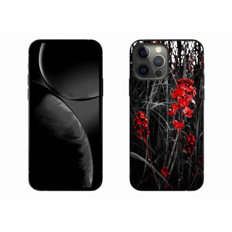 Zselés borítás mmCase iPhone 13 Pro Max 6.7 - piros növényhez