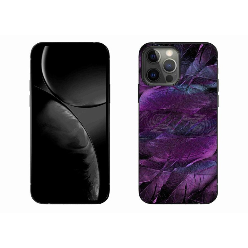 Zselés borítás mmCase iPhone 13 Pro Max 6.7 készülékhez - lila tollak