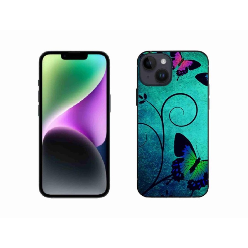 Gél borítás mmCase iPhone 14 készülékhez - színes pillangók