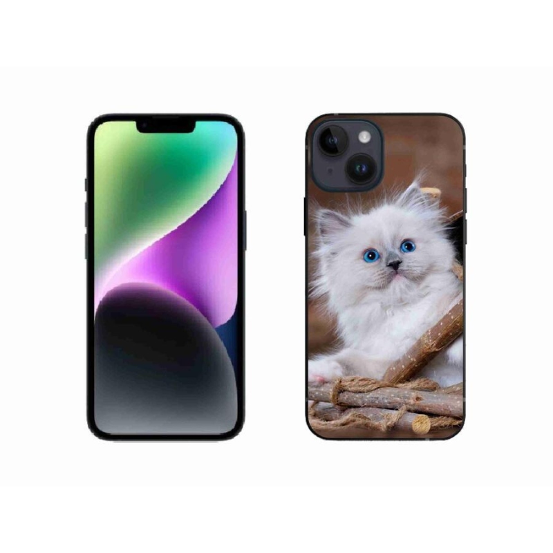 Gél borítás mmCase iPhone 14 készülékhez - fehér cica