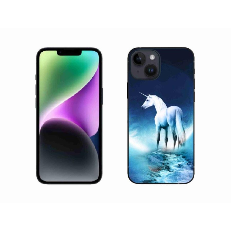 Zselés borítás mmCase iPhone 14 készülékhez - fehér egyszarvú