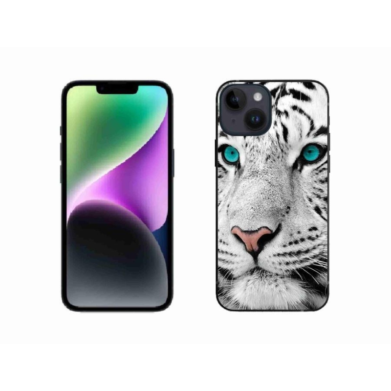 Zselés borítás mmCase iPhone 14 készülékhez - fehér tigris