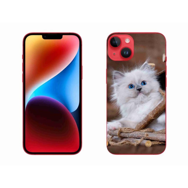 Zselés borítás mmCase iPhone 14 Plus készülékhez - fehér cica