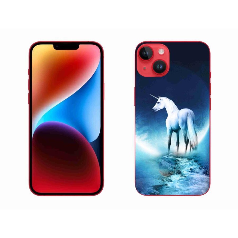 Zselés borítás mmCase iPhone 14 Plus készülékhez - fehér egyszarvú